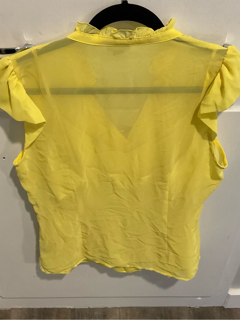 Worthington Yellow Layered Ruffle-Front Blouse - Picture 3 of 4